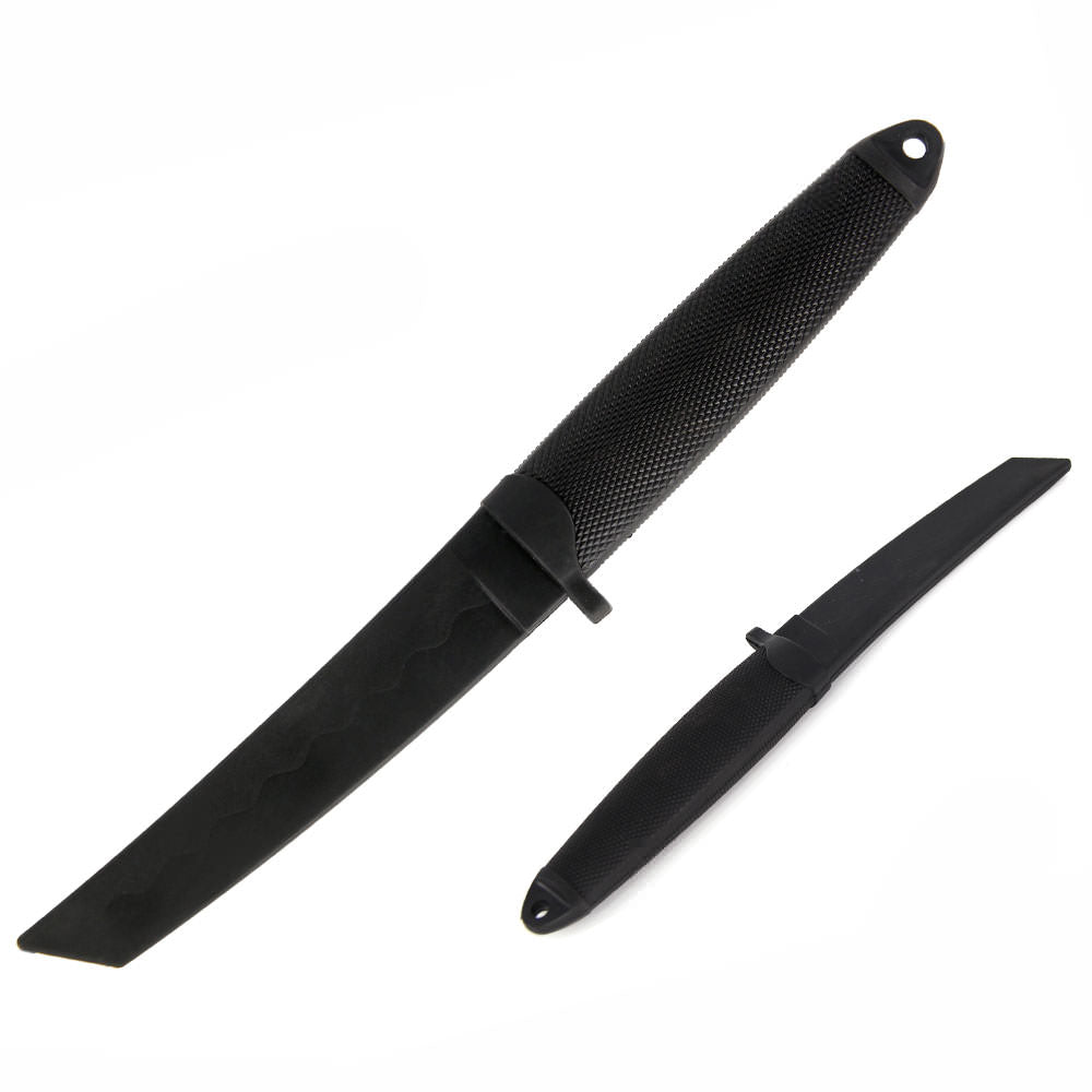 12 Inch Black Soft Rubber Training Tanto Knife - Tophatter's Army Products & Self Defense Collectible Weapons - Tophatter Daily Deals